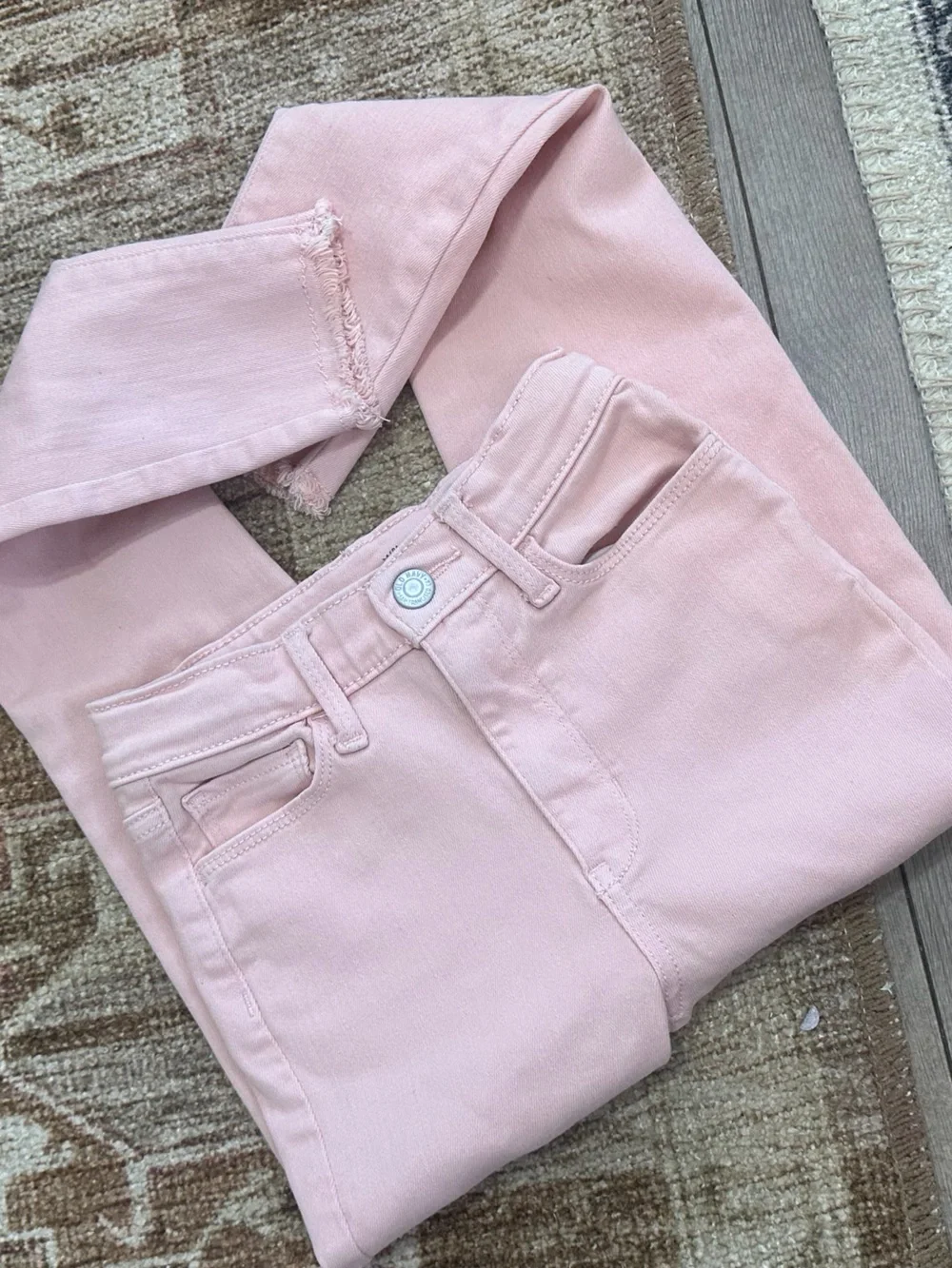 Old Navy Girls Extra High Rise Light Pink Rockstar Jeggings Skinny Jeans sz 8